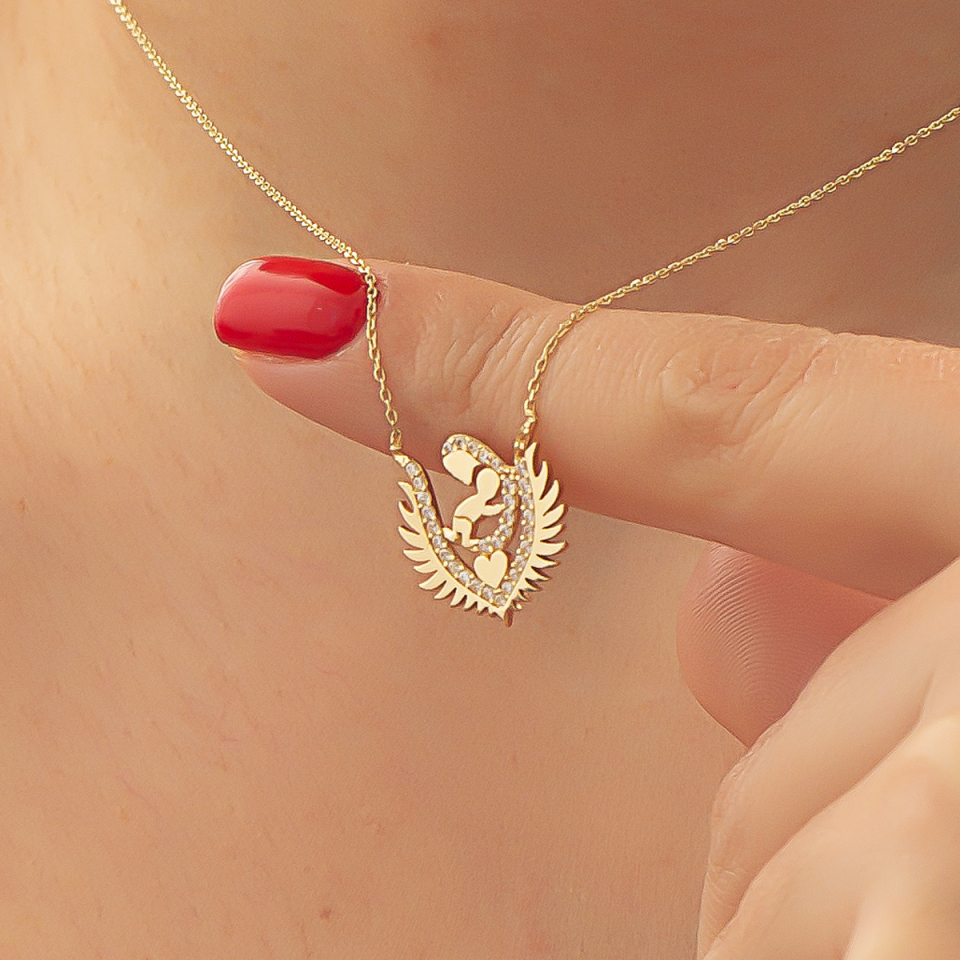 Altın Anne Çocuk Kolye B924534